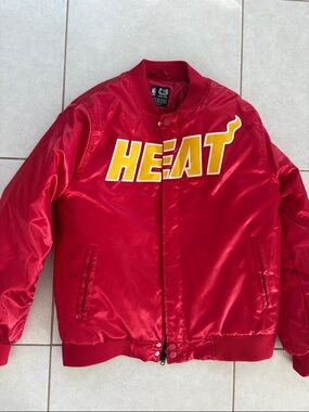 Miami HEAT Red Satin Bomber Jacket - Official NBA Team Jacket